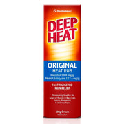 Lifepac Deep Heat Original Rub 50g jar with label, showing the topical pain relief cream for muscle and joint soreness.