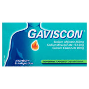 Lifepac Gaviscon 24-pack of antacid tablets in blister packs, displayed on a white background.