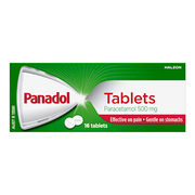 Lifepac Panadol tablets with 16 paracetamol tablets in blister pack, showing the medication's packaging and tablets.
