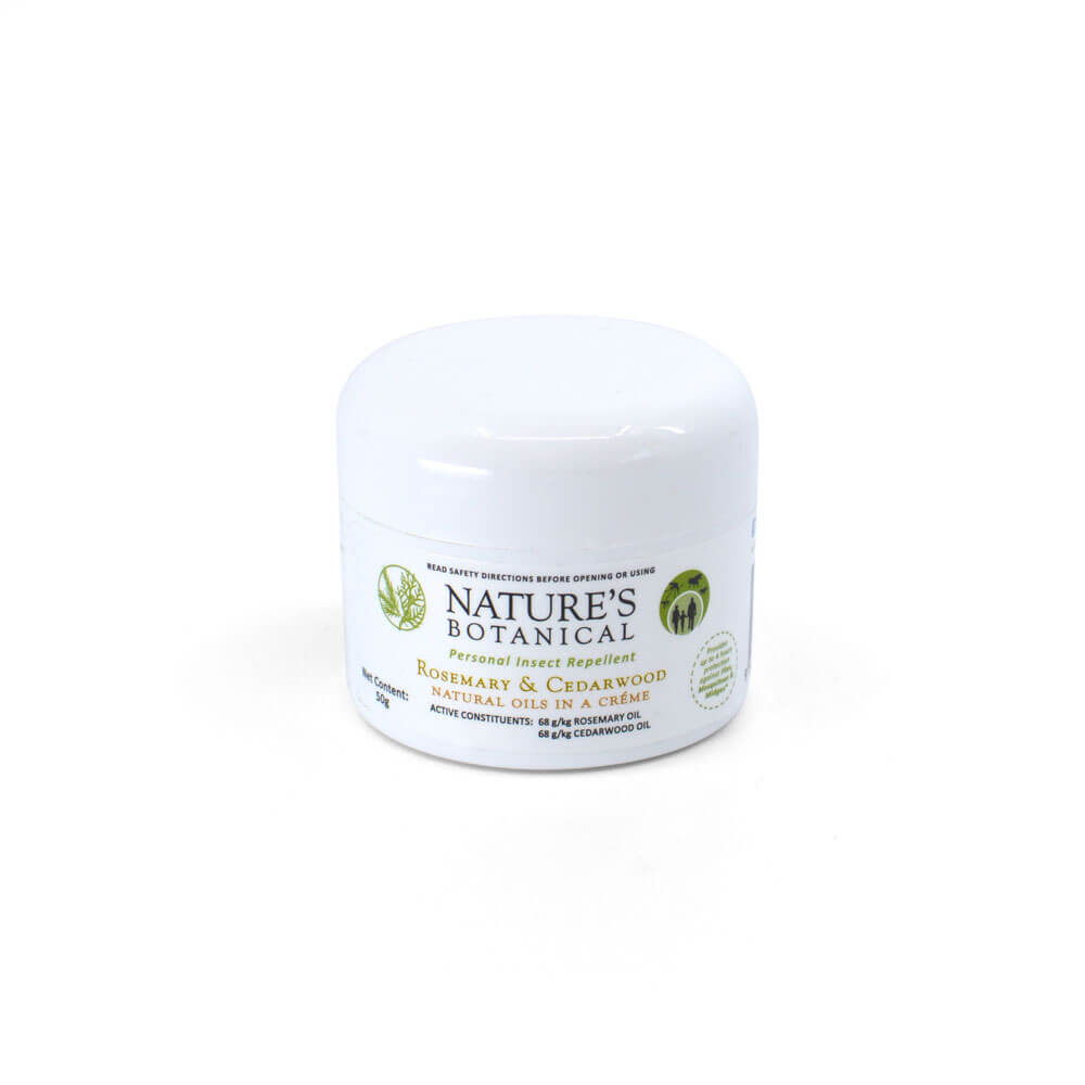 Lifepac Natures Botanicals Insect Repellent Cream 50g jar with herbal ingredients and natural insect protection.